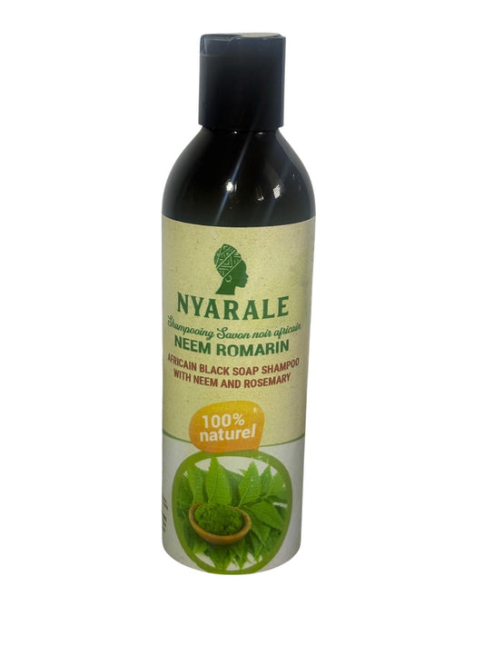 Shampooing Savon Noir Africain - NEEM & ROMARIN (250 ml)