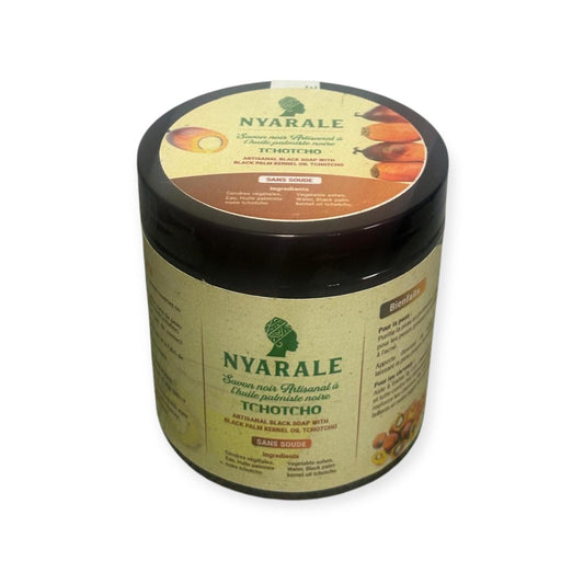 Savon Noir Artisanal à l’Huile de Palmiste Noire – Nettoyage & Hydratation Traditionnelle (500 g)